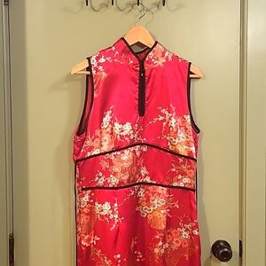 Vintage Asian style red semiformal dress